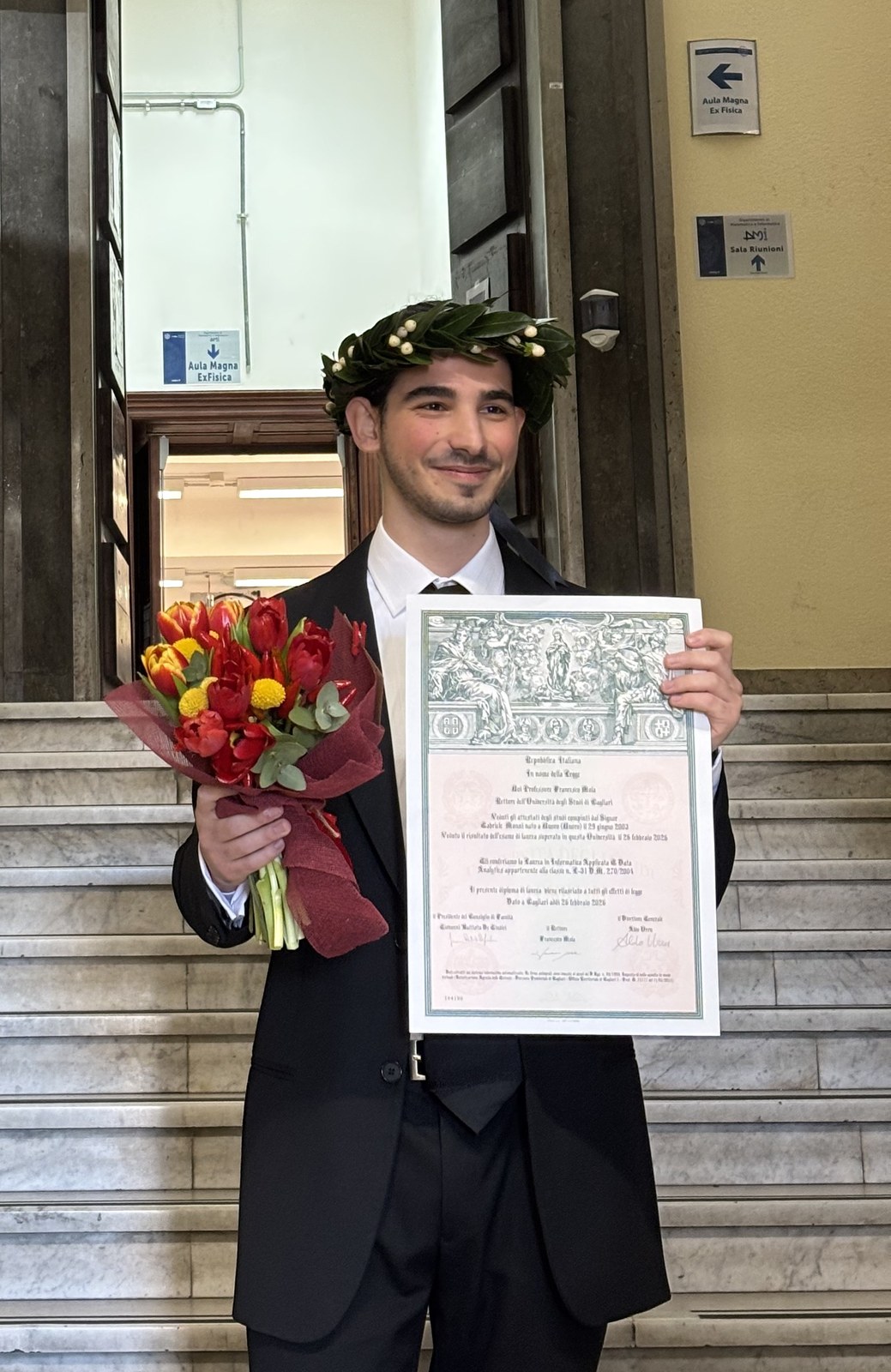 Gabriele Monni at the University of Cagliari graduation
